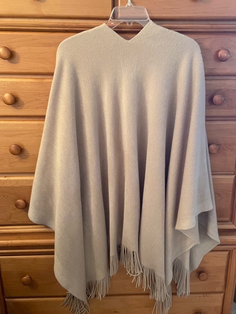 Women’s Tan Shawl Wrap Pashmina Stole Approximately 54’ X 52’ - Picture 2 of 3